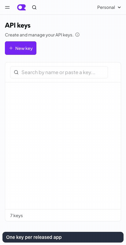 When an app is released: its own key, shown as an animation